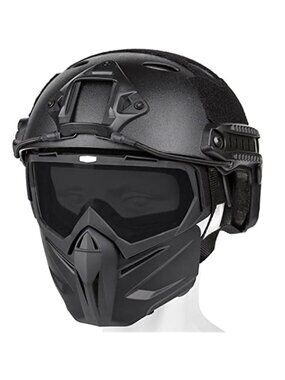 Airsoft Helmet Mask Goggles Full Face Protection Tactical Paintball Gear